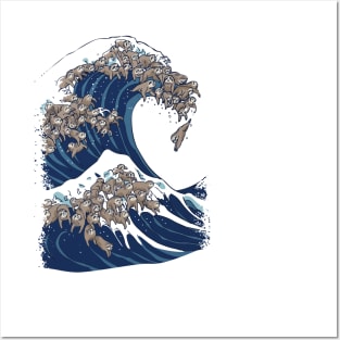 The Great Wave of Sloths Posters and Art